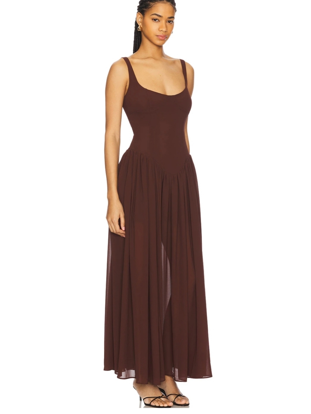 Bardot Chocolate Brown Maxi Dress - Picture 9 of 9